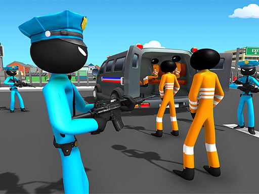 US Police Stickman Criminal Plane Transporter Game