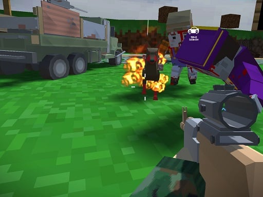 Blocky Zombie And Vehicle Shooting